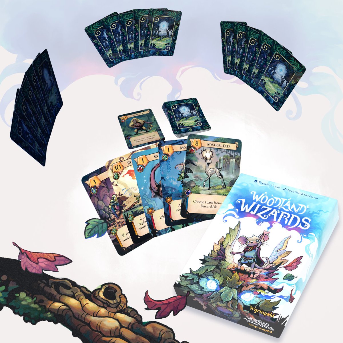 wyrmgoldverlag's tweet photo. Pick up the cards and get ready for wizardry!🌿✨

Have a first look at our coming kickstarter game Woodland Wizards.
(Bookmark it here: https://t.co/wdz4PehqbO💚)

Are you ready to see which creatures you can summon? 🐭 https://t.co/kV2WgMgBFl