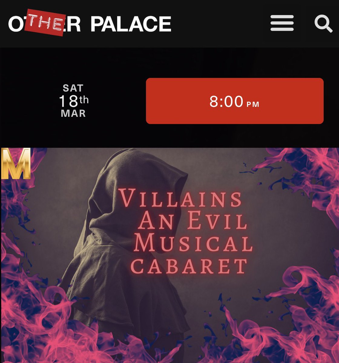 Excited to be performing in this in a couple of weeks time at The Other Palace 🎉 The night will be an evening of songs by your favourite villains hosted by Monsteers Artistry!! Get your tickets Below ⬇️ 🎤 🎭 

m.facebook.com/story.php?stor…