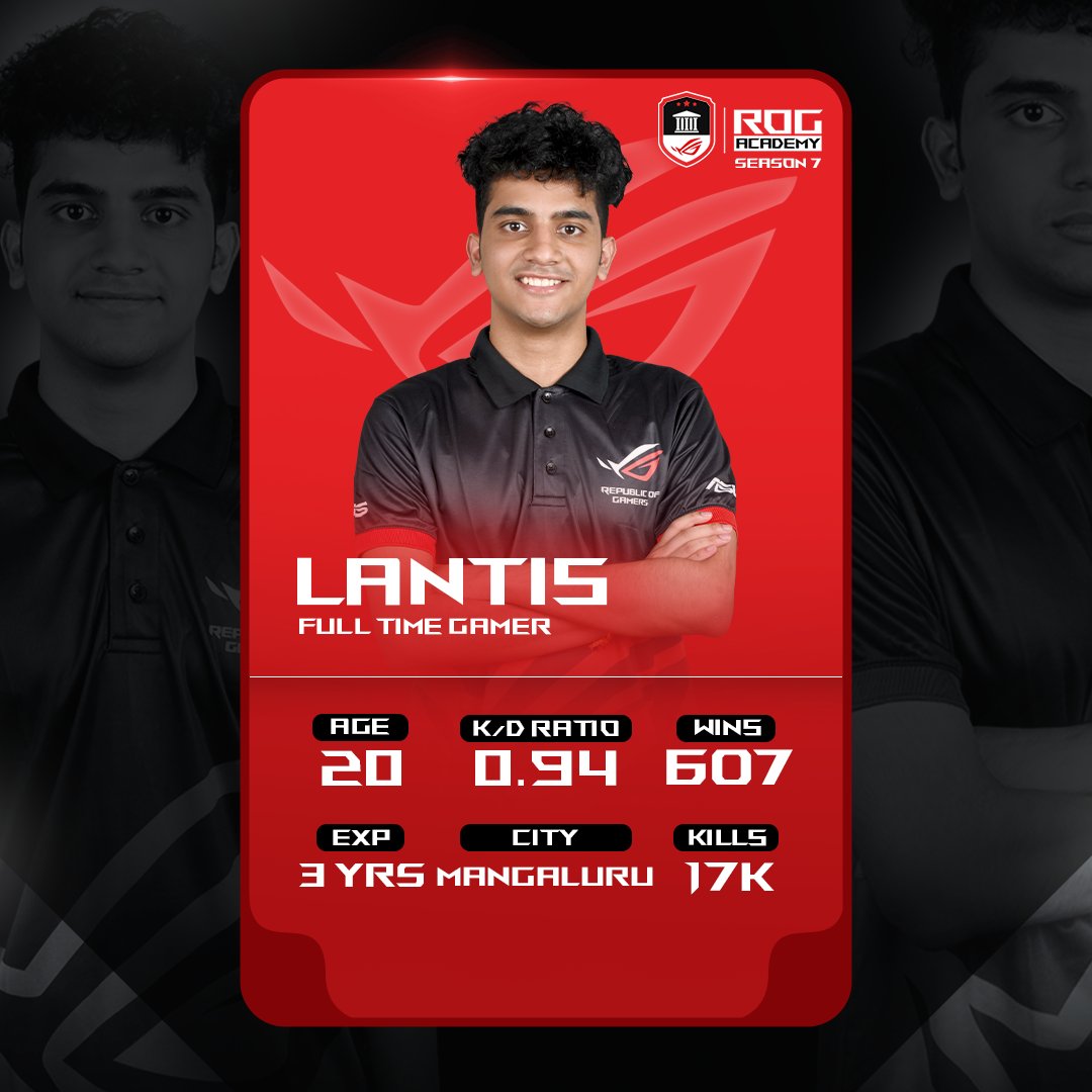 ASUS_ROG_IN's tweet photo. Meet Mukund Kini aka Lantis, a former Business Student and now Full-Time Gamer, who is always ready to learn and always got his teammate's back.
#ROG #ROGIndia #ROGAcademy #MakingOfMasters #esports #Valorant #PlayerCard #ROGSquad #Valorantesports #Gaming https://t.co/z1YeWchWLv