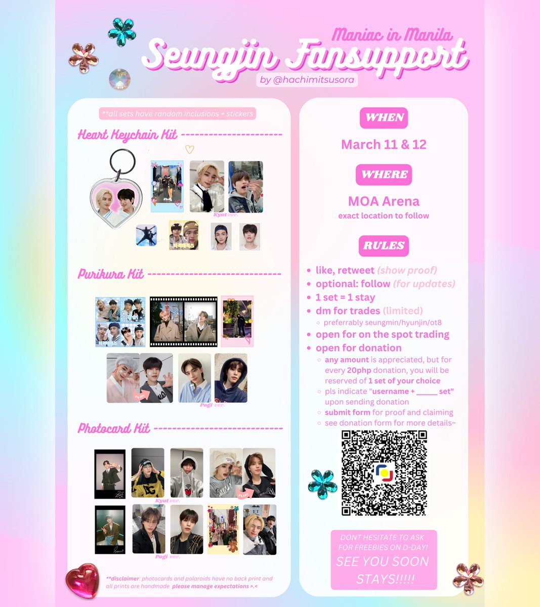 hachimitsusora's tweet photo. STRAY KIDS MANIAC IN MANILA 2023
💗💙💛 SEUNGJIN FANSUPPORT 💛💙💗

📍 March 11 &amp; 12 | MOA Arena
  
💗1:1, limited quantity
💙like, rt, mbf for updates
💛open for trades and donations
~~ see thread for more details

#MANIAC_IN_MANILA #MANIACinMNL #SKZinManila2023 #SKZinMNL2023 https://t.co/jkOjKLpMyr