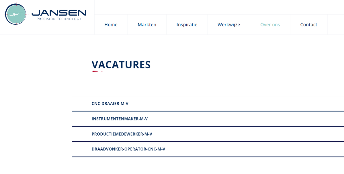 Wij hebben diverse vacatures in medische fijnmechanica voor mensen die écht het verschil willen maken. Kijk eens hier: jansenprecision.com/over-ons/#vaca… #vacature #baan #medtech