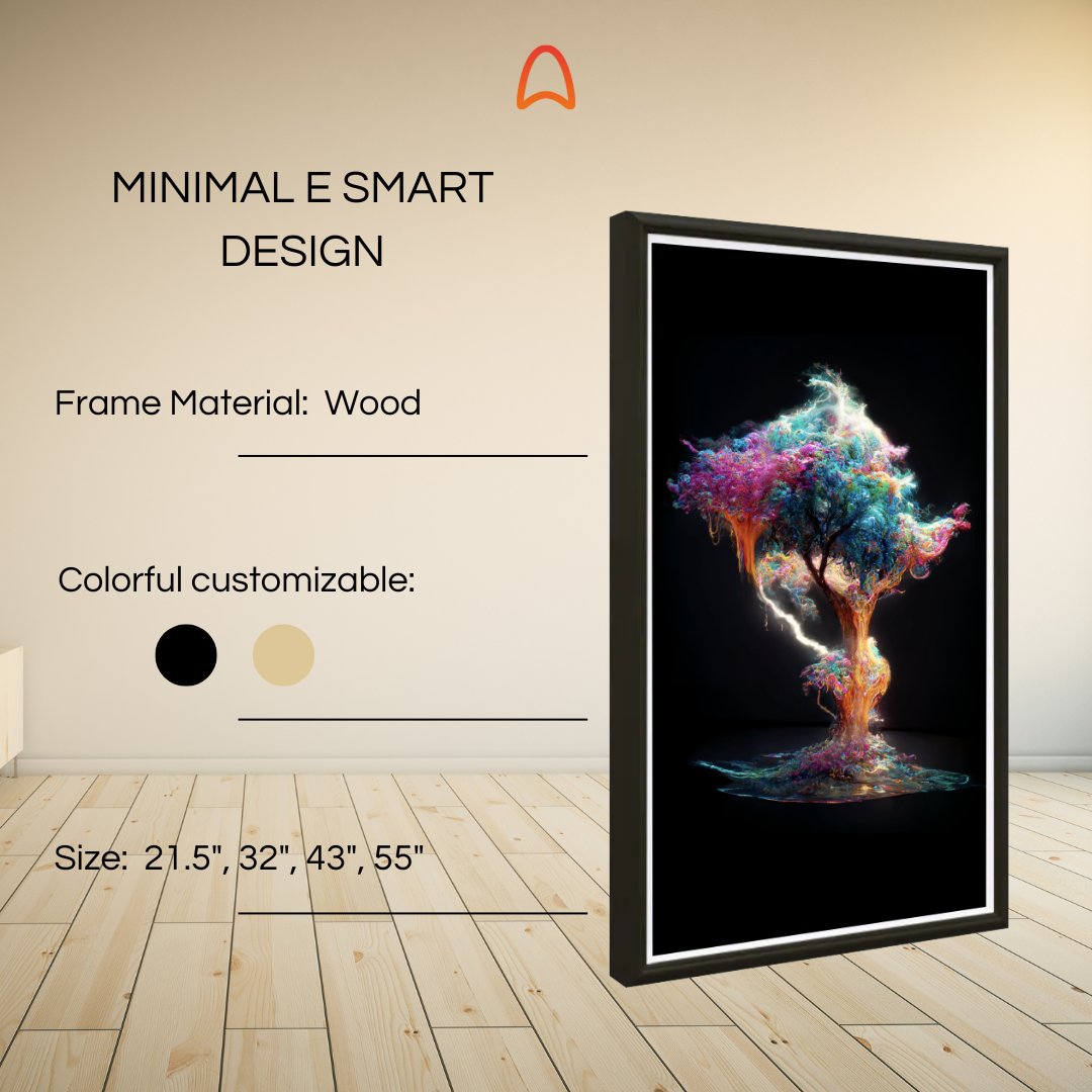 forvice_io's tweet photo. Our digital frames in wood are the perfect choice for those who love interior design. Available in black or beige and in sizes of 21.5", 32", 43" and 55", these frames add a unique touch to your home. #interiordesign #digitalframes #wood #customizable https://t.co/Q5UU5ajZxg
