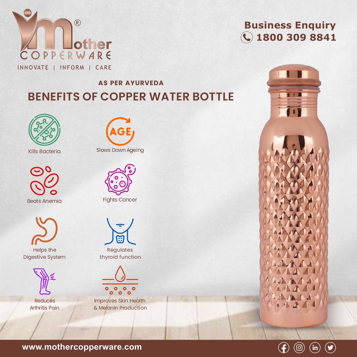 mother_ware's tweet image. Copper bottle water benefits
Anti-inflammatory properties
Improved digestion
Increased energy levels
Antioxidant properties
Improved skin health

#Copperware
 #DrinkInStyle
#HealthyDrinking
#CopperHydration
#CopperBottle
#CopperLife
#EcoFriendly
#HealthyLiving
#mothercopperware
