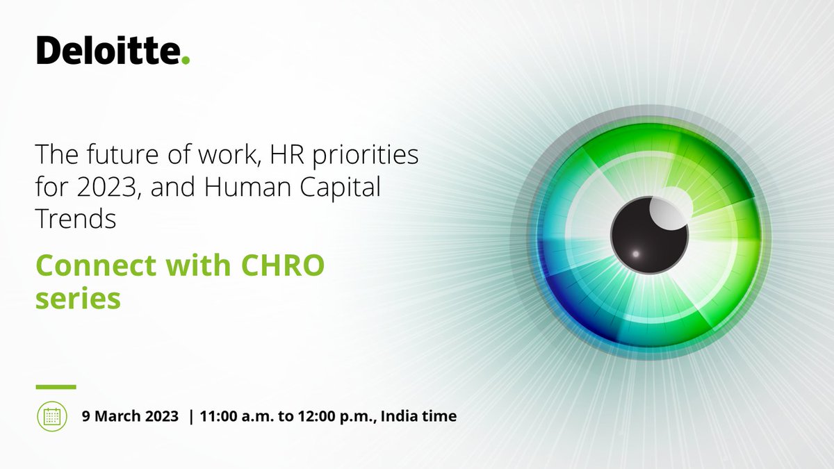 Pintu Singh, Partner, Consulting, Deloitte India, and T.K. Srirang, Human Resources function, ICICI Bank Limited, will discuss the "Future of work, HR priorities for 2023, and Human Capital Trends“ at the “Connect with CHRO series.”
deloi.tt/3EV0T7j

#CHRO #future