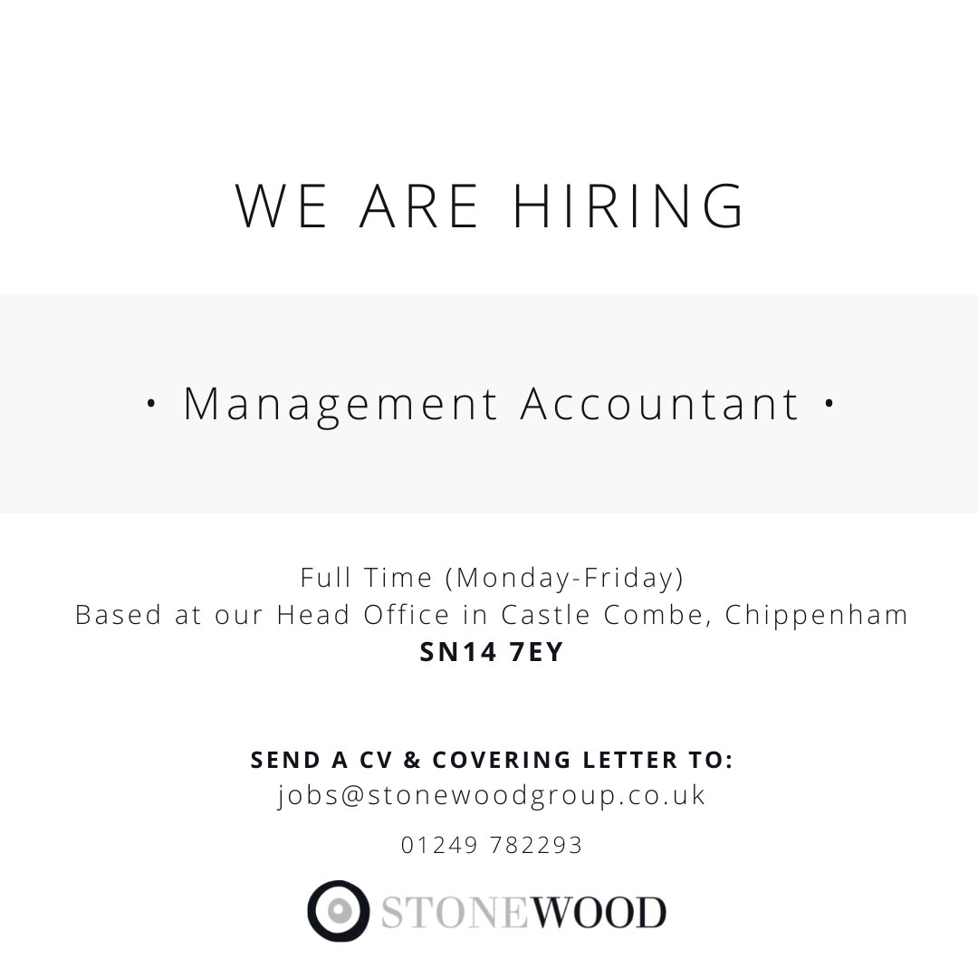 We are looking to recruit a full-time Management Accountant to boost our busy Head Office team based in the beautiful countryside in Castle Combe, Wiltshire.

Full job description can be found here:
stonewoodgroup.co.uk/our-people/