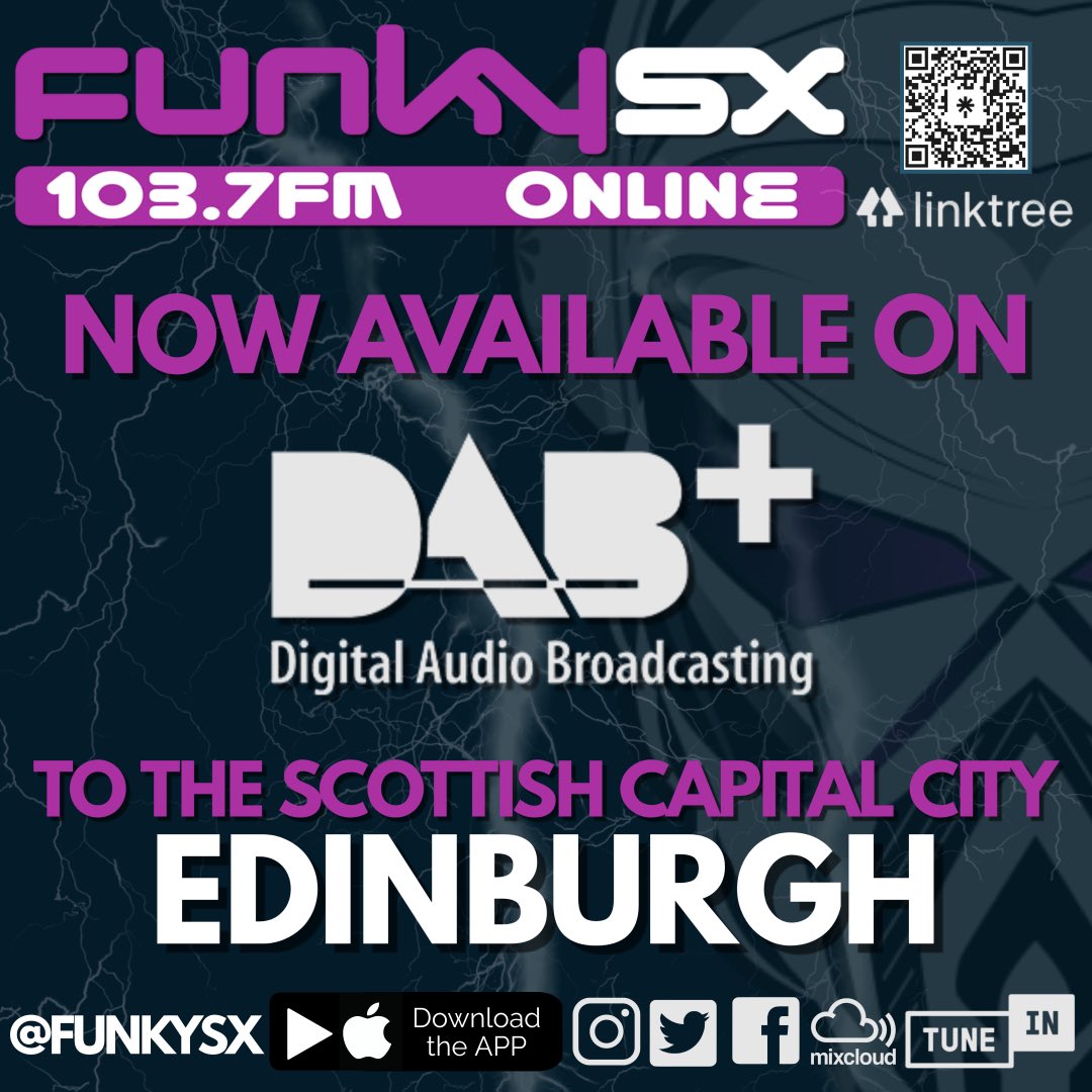 Exciting announcement……🔥🔥🔥 #dab #dabplus #scotland #Edinburgh #funkysx #housemusic #HouseMusicAllLifeLong #Reggae #drumandbass #ukgarage