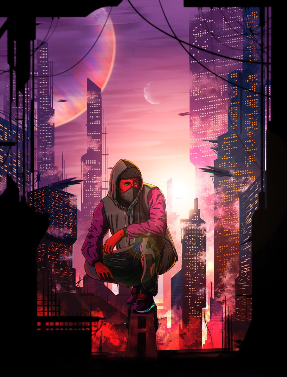 bavugari's tweet image. GM | Love cyberpunk art ? Hit that “❤️”

Art by @avinroart | #digitalart