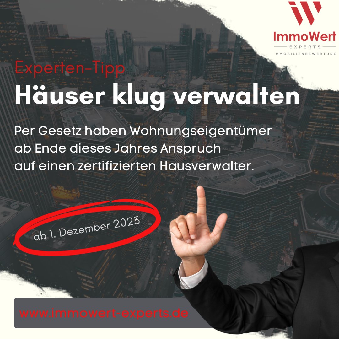 Um die Qualität von #Hausverwaltungen zu stärken, führt der #Gesetzgeber eine #Zertifizierung durch die #IHK ein. #Wohnungseigentümer können ab dem 1. Dezember 2023 verlangen, dass ein zertifizierter Verwalter eingesetzt wird bzw. ihr Dienstleister die Qualifikation vorlegt.