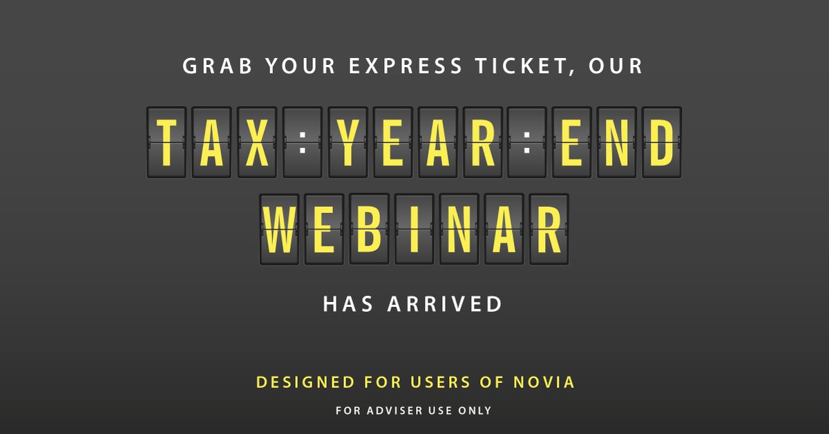 Miss all the action from our #TaxYearEnd webinar?

Users of Novia can now grab an express ticket 🎟️  and re-watch the 45-minute webinar, hosted by our Head of Sales, <a href="/AmiraNorris/">Amira Norris</a>, here: bit.ly/3m9ssDg