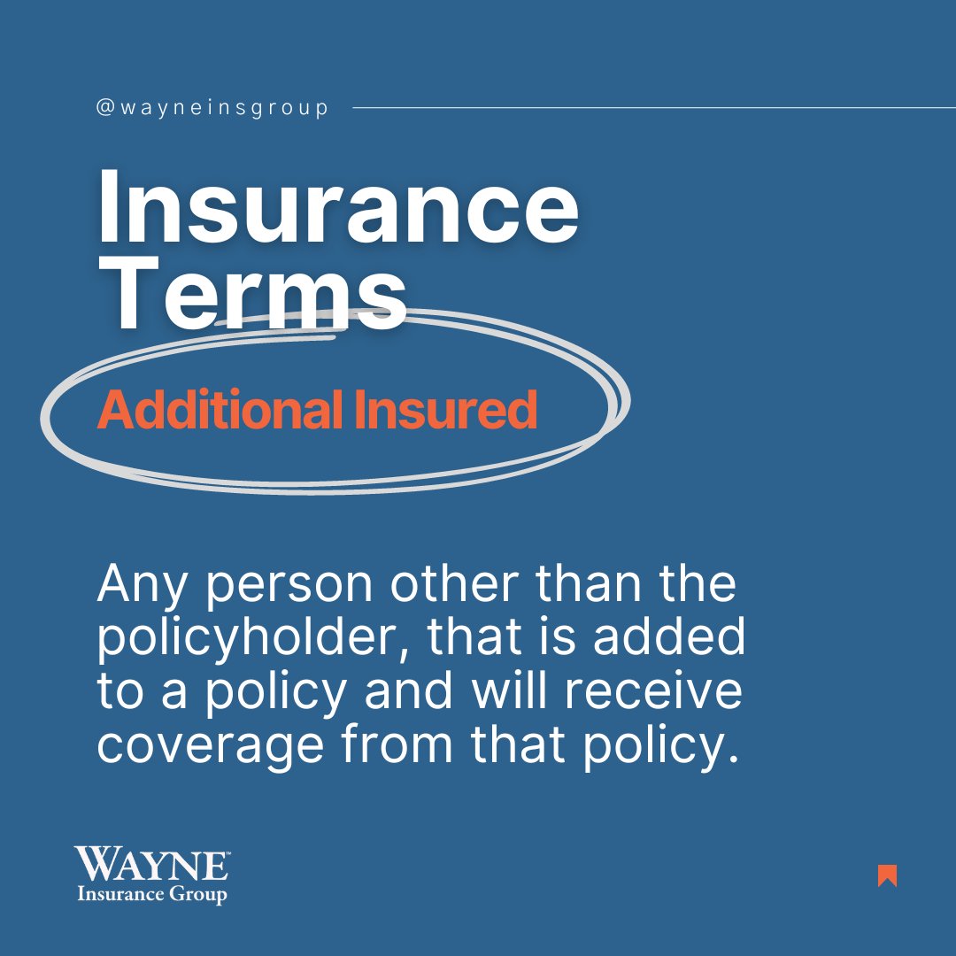 WayneInsGroup's tweet photo. Every industry has its own unique language and insurance is one of them. Understanding basic and common insurance terms will help you purchase a policy that best fits you.
#insuranceterms #insurance #additionalinsured #wayneinsurancegroup #wayneinsgroup https://t.co/aftvfTVfaE