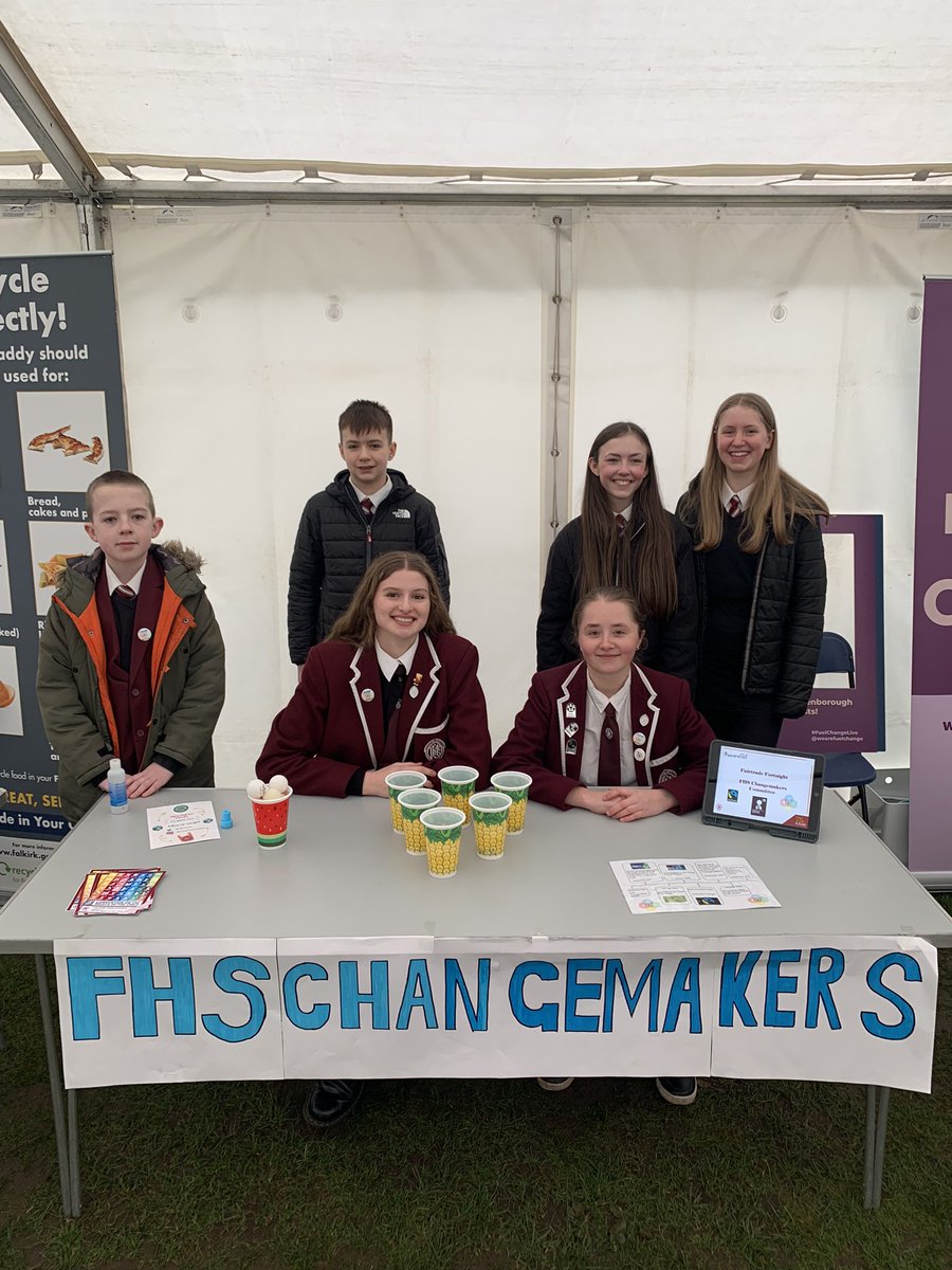 Our Change Maker representatives here at <a href="/FalkirksEco/">Know Your Eco, Falkirk</a>. 💪 it’s been a great buzz sharing and finding out the brilliant things happening in the local area. <a href="/FHS_LfS/">Learning for Sustainability @ Falkirk High School</a> <a href="/FalkirkHigh/">Falkirk High School</a> #weareFHS #article15 #artilcle12 #article13 #article31