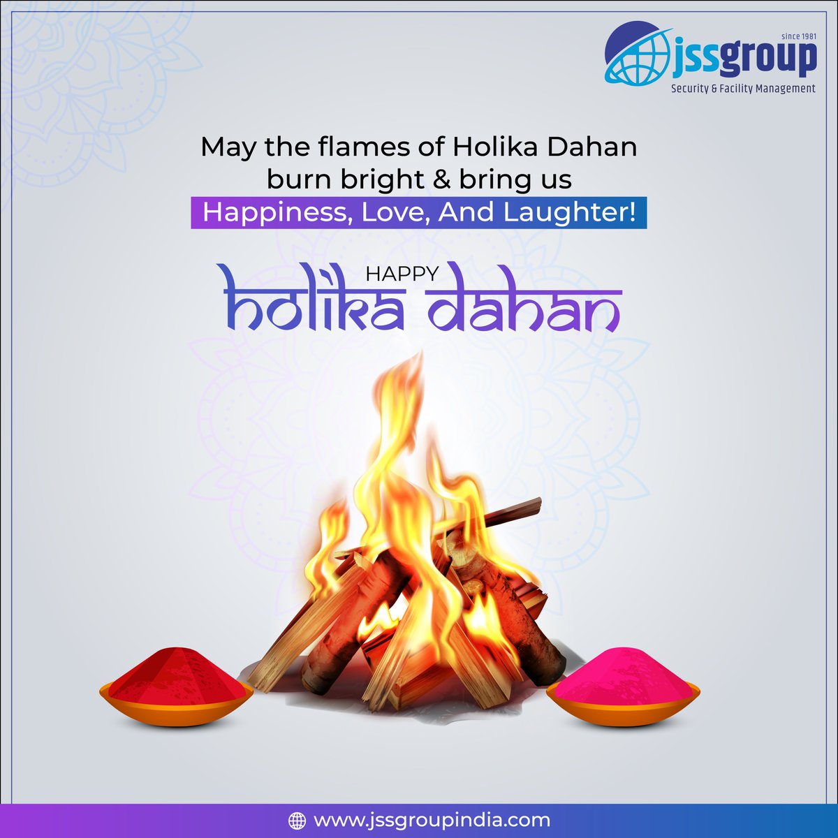 JSSGroup2's tweet photo. We Wish you a very happy and safe Holika Dahan

#jssgroup #jss #jssecurity #holi #holifestival #india #happyholi #festival #color #indianfestival #fire #colors #holipowder #holikaholika #holihai #holifestivalofcolours #fireplace #holifest #festivalofcolours #holidahan #holi2023 https://t.co/vyE7HB4APP