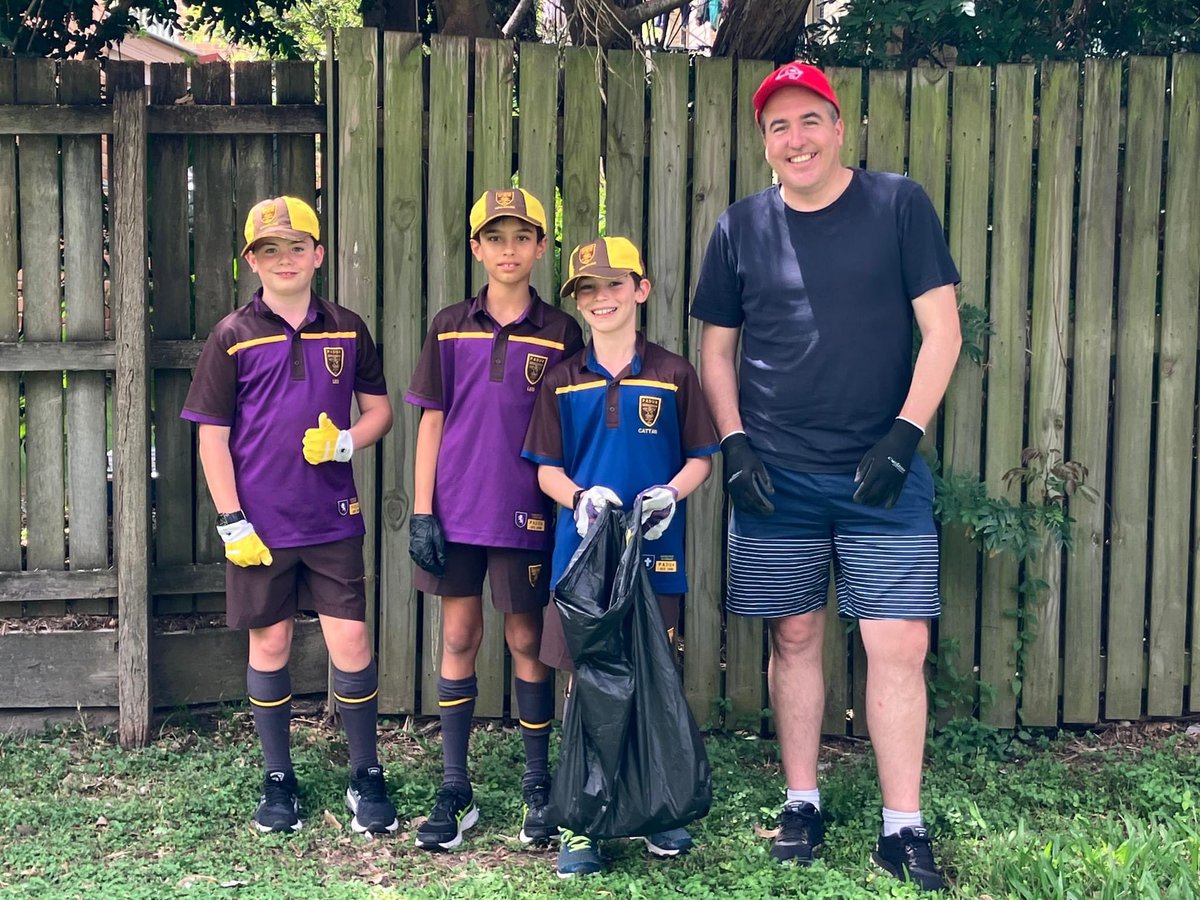 Thank you to Mr Beattie for the invitation to join these Padua College students for their Clean Up Australia Day activities.

I hope this inspires our community to join the clean up this weekend, but don't worry about Hickey Park or Bradbury Park as the boys have it covered!