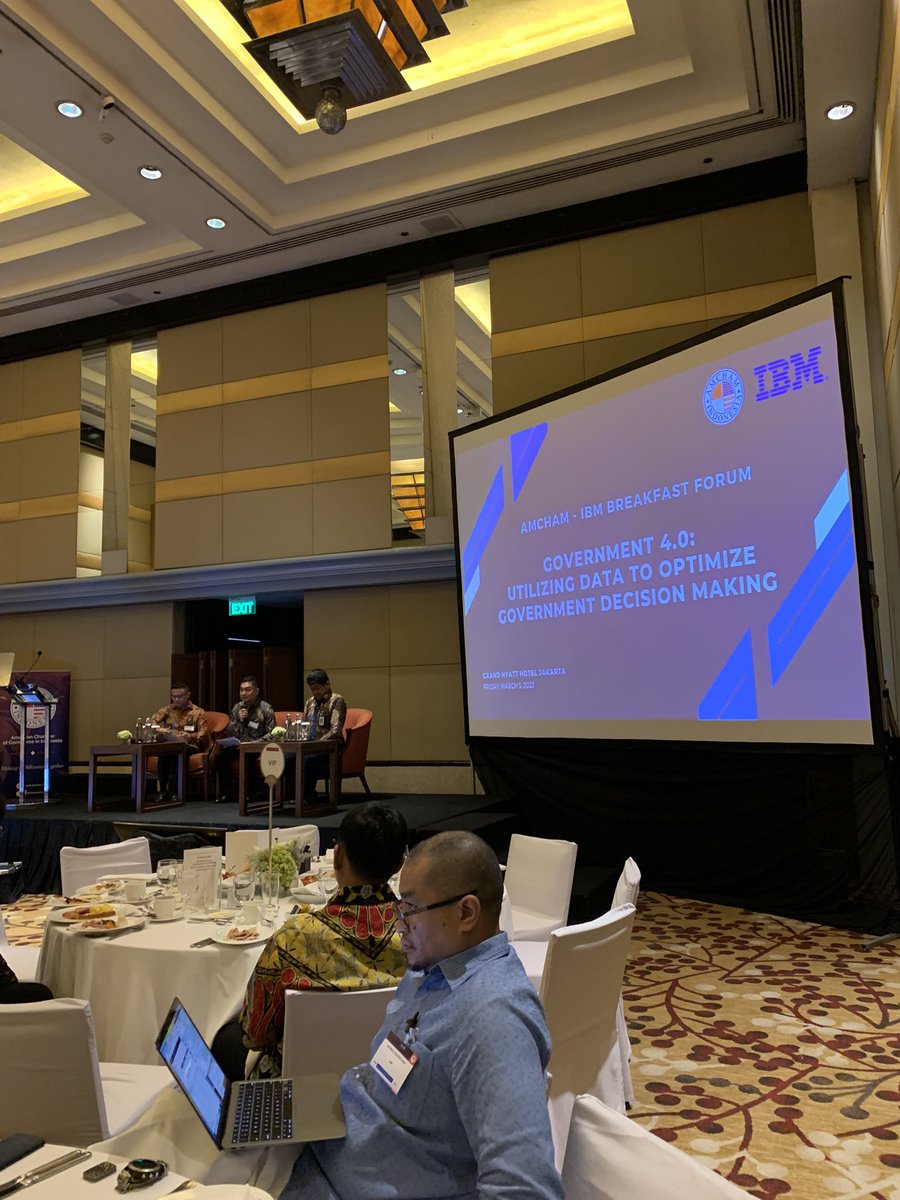 _purikp's tweet photo. Today we had the 1st @IBM 🇮🇩 &amp; @AmChamIndonesia Breakfast Forum: “Government 4.0: Utilizing Data to Optimize Government Decision Making” in 2023. Government agencies: @OJKIndonesia, @KemenkesRI, @KemenkeuRI were among the attendees who proactively involved in the discussion. https://t.co/reKJBYWcAu