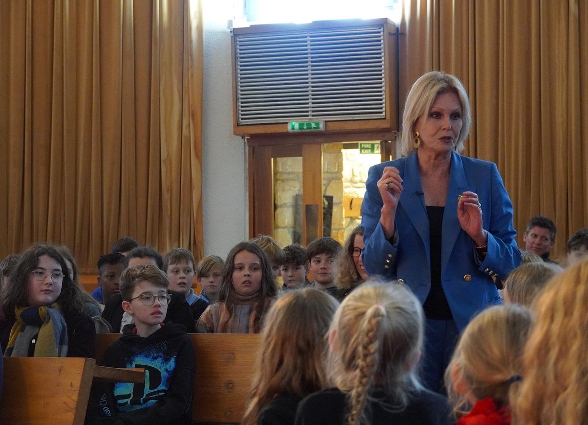 gordonstoun's tweet photo. It was a huge privilege to welcome Dame Joanna Lumley to school to deliver the second HRH Prince Philip Memorial lecture yesterday. She shared life lessons from her long career as an actor, model and activist, with wisdom, generosity and grace. #thankyou #schoollecture https://t.co/X0XAkGlS1n