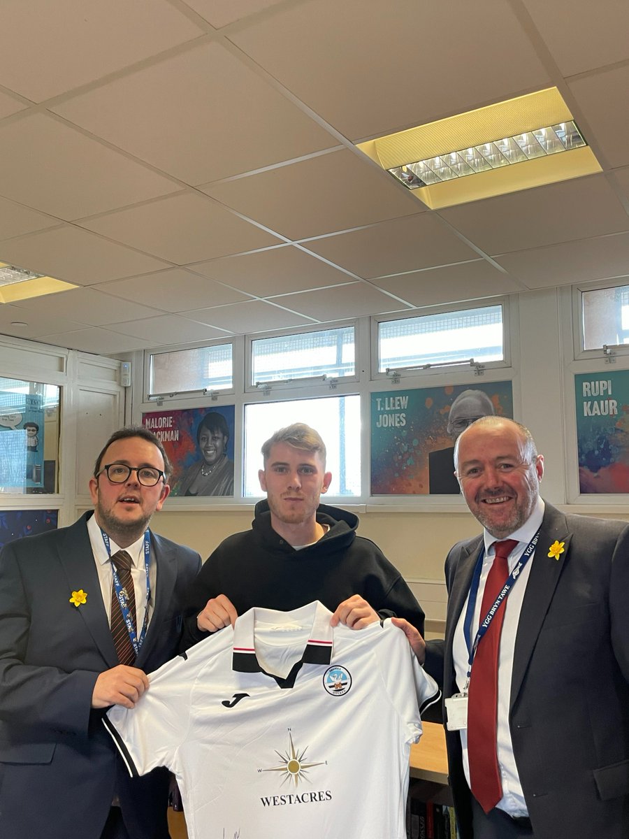 bryntawe's tweet photo. It was wonderful to celebrate #WorldBookDay by inviting Joe Allen and Ollie Cooper from @SwansOfficial to open the new-look library at @bryntawe on St David's Day #teuluBT https://t.co/RjUIvljkxk https://t.co/FjHwBnVCTW