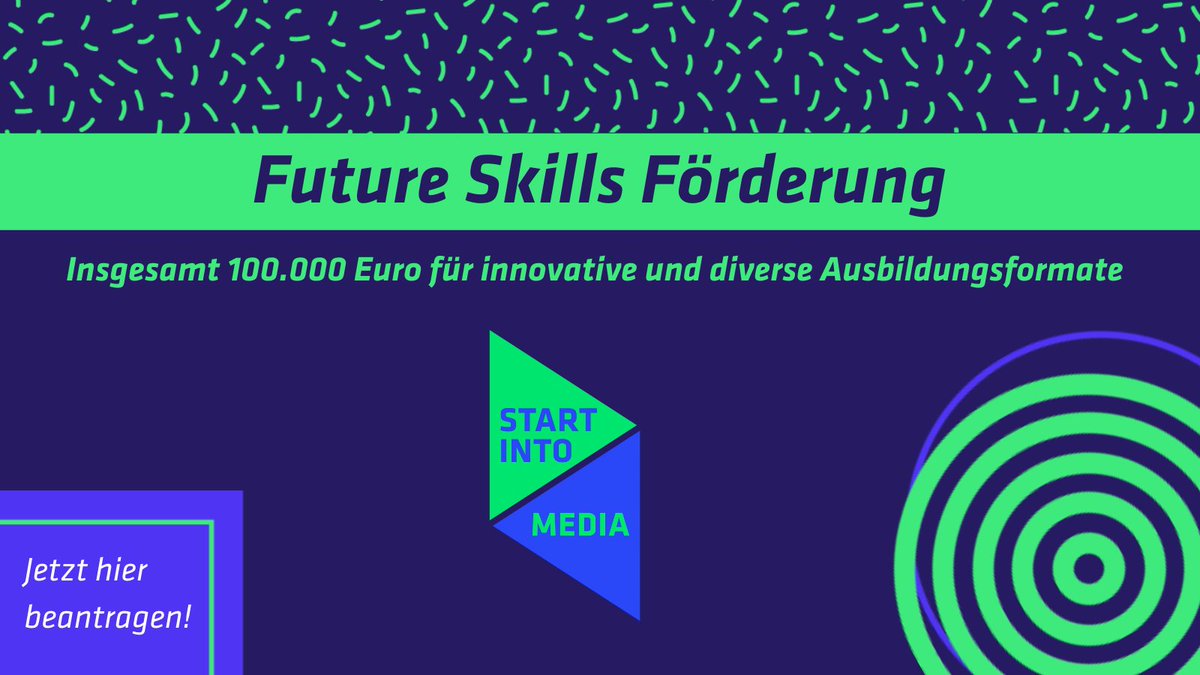 Du brauchst Geld für die Umsetzung deiner innovativen Aus- oder Weiterbildungsidee für die bayerische Medienbranche? Dann schaue dir einmal unsere Future Skills Förderung an! Alle Infos zur Förderung findest du hier: bit.ly/3IKwTMz