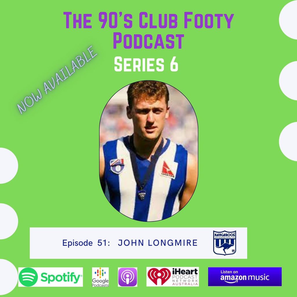 The opening episode of series 6 of @The90sClubFooty Podcast is now available. We have started with a big coup, with North Melbourne champion and current Sydney coach John Longmire jumping on for a chat. #NorthMelbourne #NMFC #Kangaroos #Horse podcasts.apple.com/au/podcast/the…