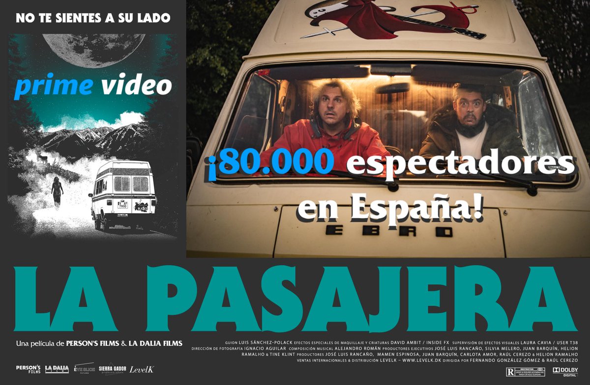 ¡ESTA ES LA CARA QUE SE NOS HA QUEDADO! #Lapasajera supera los 80.000 espectadores en Amazon, situándose en el Top 10 de cine español. Agradecidos es poco.❤️