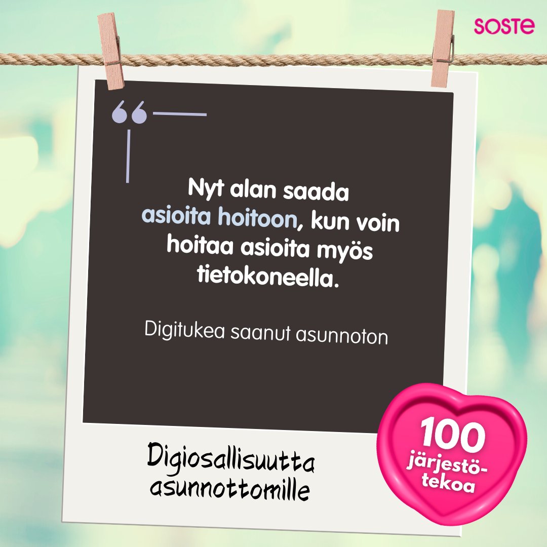 “Nyt alan saada asioita hoitoon." @sininauhaliitto  @DigiOsallisuus -hanke on antanut digitukea erityisen vaikeassa asemassa oleville. Laitelahjoitusten avulla on mahdollistettu digiosallisuutta yhdessä digituen kanssa. #100järjestötekoa #Digituki #Digitaidot #DigiOsallisuus
