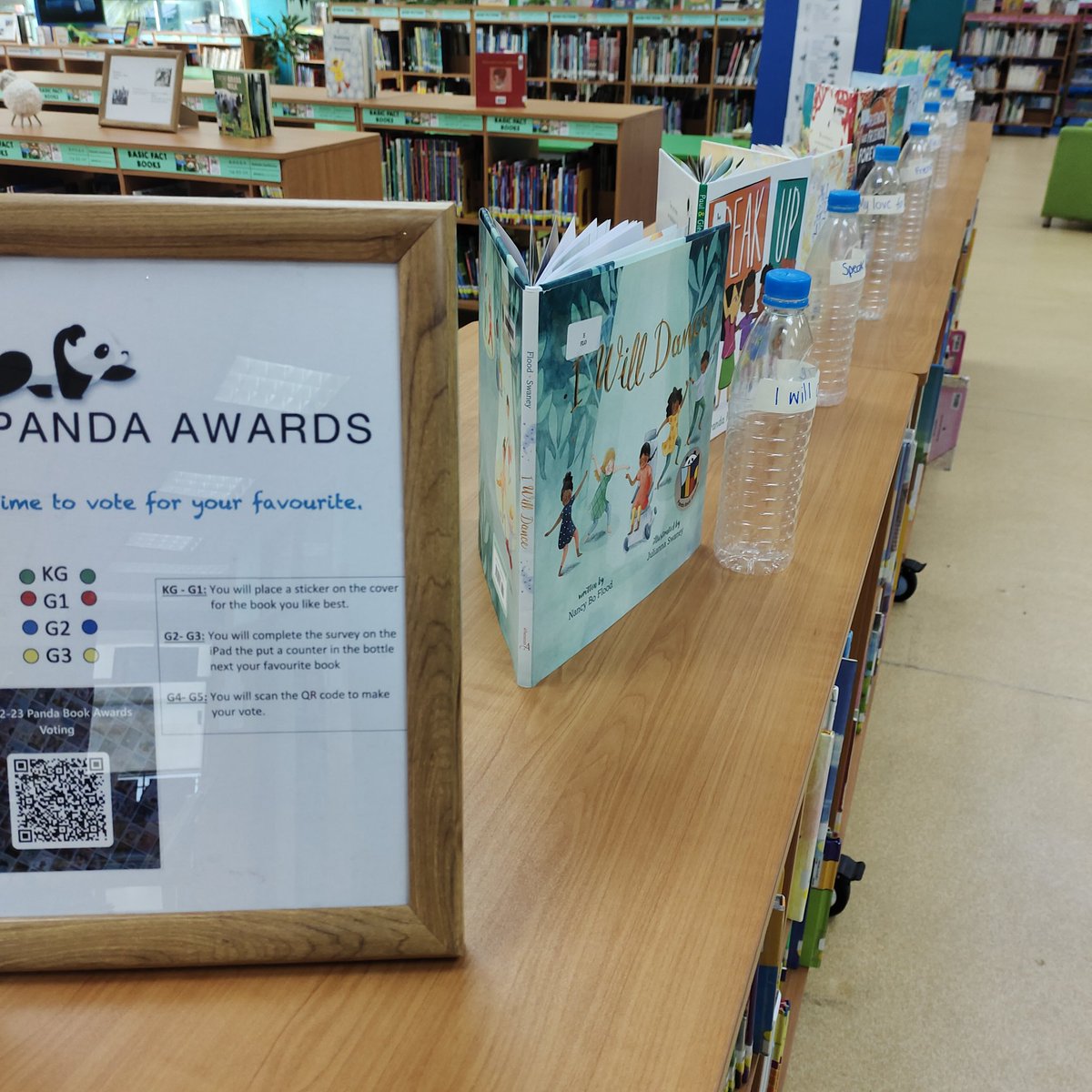 Book week down and Panda Book  Awards voting up! Ready with QR codes, online surveys, counters , and stickers #pandabookawards #pyplibrary #booklovers