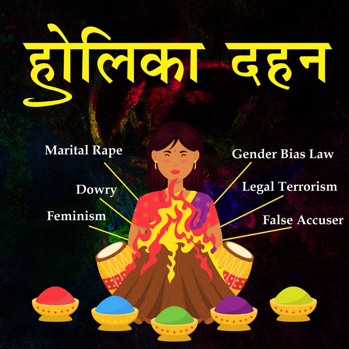 आज ऐसी सभी महिलाओं को जला देना है जो पुरुषों पर झूठे आरोप लगाकर पुरुषों का शोषण करती है...
#HolikaDehan #HD #498A #FalseMaintenanceCases #MaritalRape #Dowry #Feminism #GenderBiasLaw #LegalTerrorism #FalseAccuser