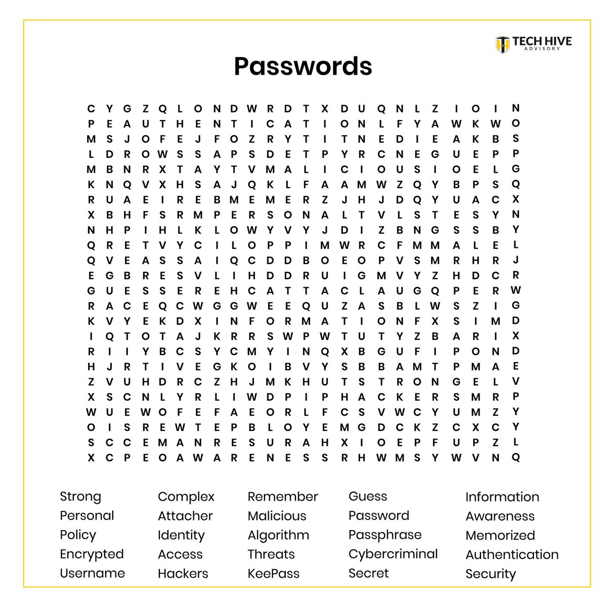 HiveAdvisory's tweet photo. Friyay Brain 🧠 Tease ❗️❗️❗️
Unlock the secrets of data protection as you unwind into the weekend with our mind-bending passwords puzzle!
Can you find all the hidden words before the clock runs out? 🕰️
#FridayFun #DataProtection #weekend #attechhive #techhiveadvisory https://t.co/Z6zuvFzkOm