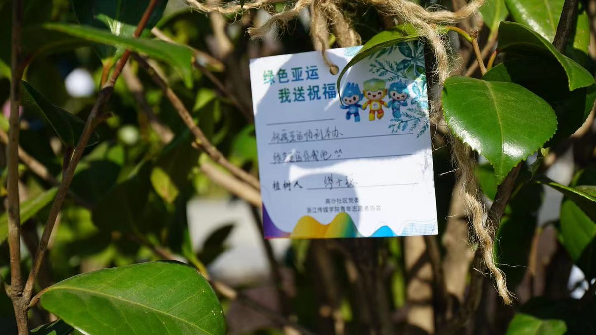 To welcome the Hangzhou #AsianGames and the fast-approaching #ArborDay🌳, a group of volunteers in #Qiantang recently planted saplings in the district, conveying the idea of a more environmentally friendly♻️ sporting showcase. 💚#EcoQiantang #GreenChina [📷/Feng Chengcheng]