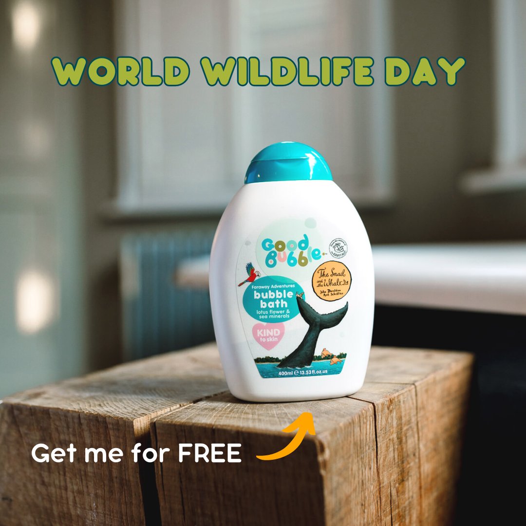 🪸 WORLD WILDLIFE DAY 🦜

Get a FREE Snail &amp; the Whale Bubble Bath in orders over £25 🐌 🐳

...TODAY ONLY. Ends 11:59pm 3.3.23. Link in bio 🐚
#worldwildlifeday #worldwildlifeday2023 #thesnailandthewhale #juliadonladson #veganfriendly #rainforestfriendly #crueltyfree #goodbubble