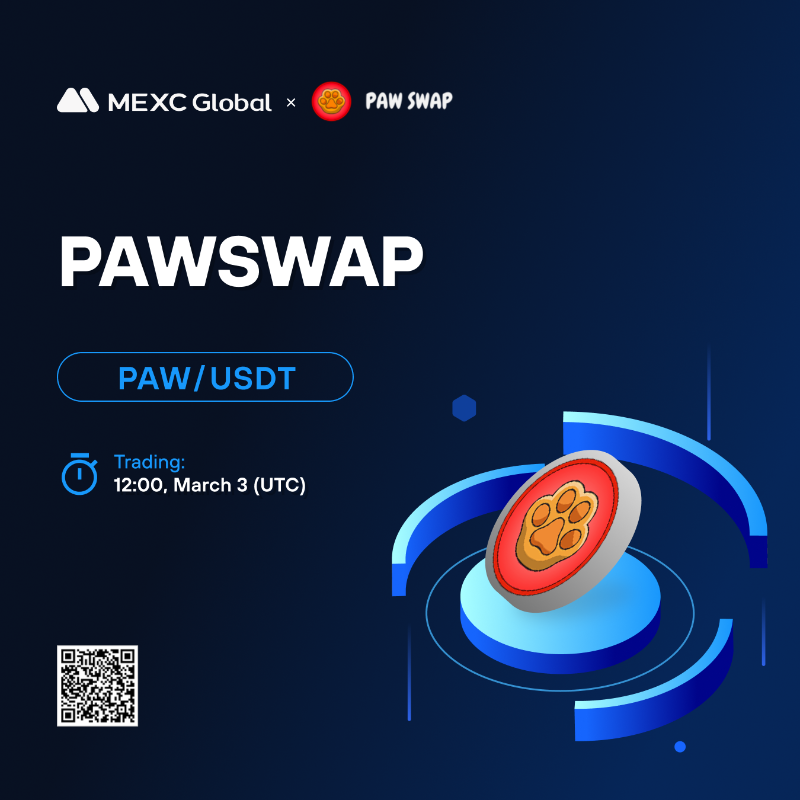 MEXC's tweet photo. 🚨#MEXC new listings alert!

MEXC will list @pawshibarium in the Innovation Zone and open trading for the $PAW/USDT trading pair. 

🔹Deposit &amp; Withdraw: Opened
🔹Trading: 12:00 Mar 3 (UTC)

Details: https://t.co/LaFYDObkIT

#PawSwap #MEXCGlobal