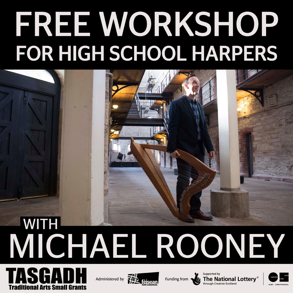 NEW! FREE harp workshop for High School aged harpers with Ireland’s Michael Rooney 👉 Sat 8th April 4.30pm, George Watson’s College, Edinburgh 👉 Intemediate/advanced level Small grants available to aid travel costs. BOOK NOW AS PLACES LIMITED! harpfestival.co.uk/event/youth-ou…