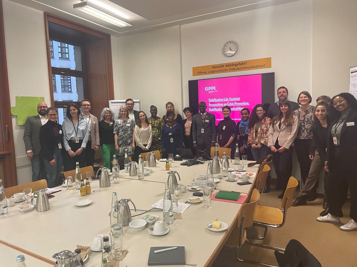 GPPi (@gppi) on Twitter photo How can peacebuilding practitioners & donors collaborate in a feminist way?
Last Friday, we met with practitioners, experts & <a href="/GermanyDiplo/">GermanForeignOffice</a> to discuss this question & play a simulation game.
There was no winner, but many key insights! A huge 🙏 to all for your expertise. How can peacebuilding practitioners & donors collaborate in a feminist way?
Last Friday, we met with practitioners, experts & <a href="/GermanyDiplo/">GermanForeignOffice</a> to discuss this question & play a simulation game.
There was no winner, but many key insights! A huge 🙏 to all for your expertise.