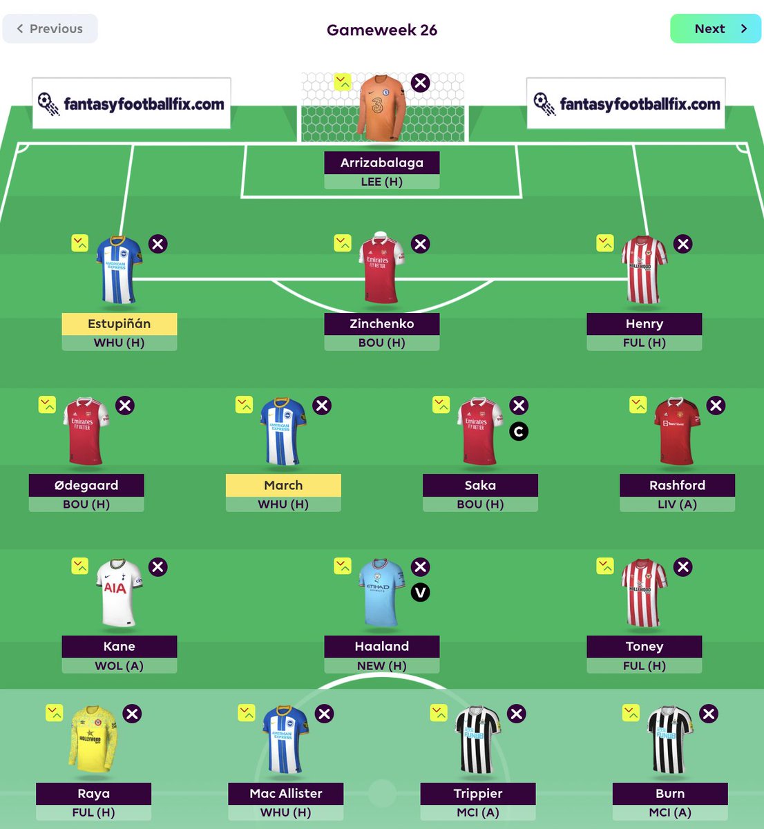 FantasyFootyFix's tweet image. 🗓️| Future Gameweek Planner

GW26: Wildcard
GW27: Roll Transfer
GW28: Haaland ➡️ Watkins
GW29: Ødegaard ➡️ Fernandes
GW29: Zinchenko➡️ Shaw
GW29: Bench Boost

Plan your future moves on the FPL website with FPL Plus.

Check it out now➡️| bit.ly/3vWwroM