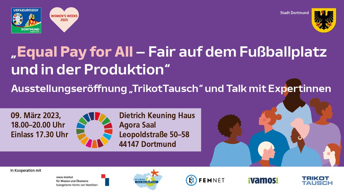 Für Löhne weit unter dem Existenzminimum produzieren vor allem Frauen in den Weltmarktfabriken Sportkleidung für große Sportmarken und Vereine. Zur Eröffnung der Ausstellung #TrikotTausch sprechen Expertinnen über einen #FairPay in globalen Lieferketten. ➡️bit.ly/3IKRAsX