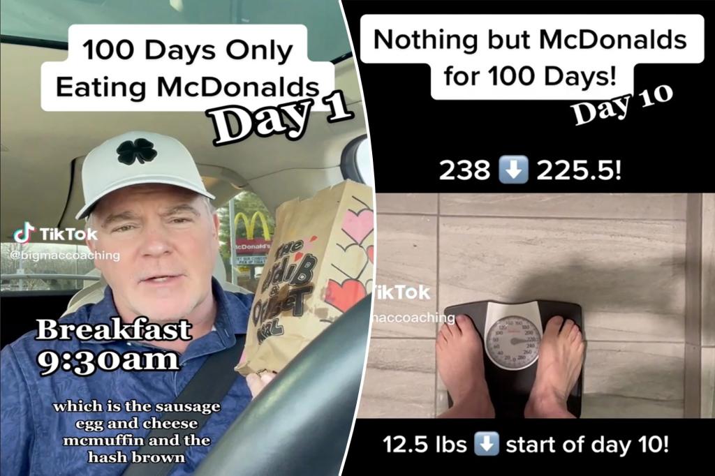 New York Post on Twitter "Nashville man eating only McDonalds for 100