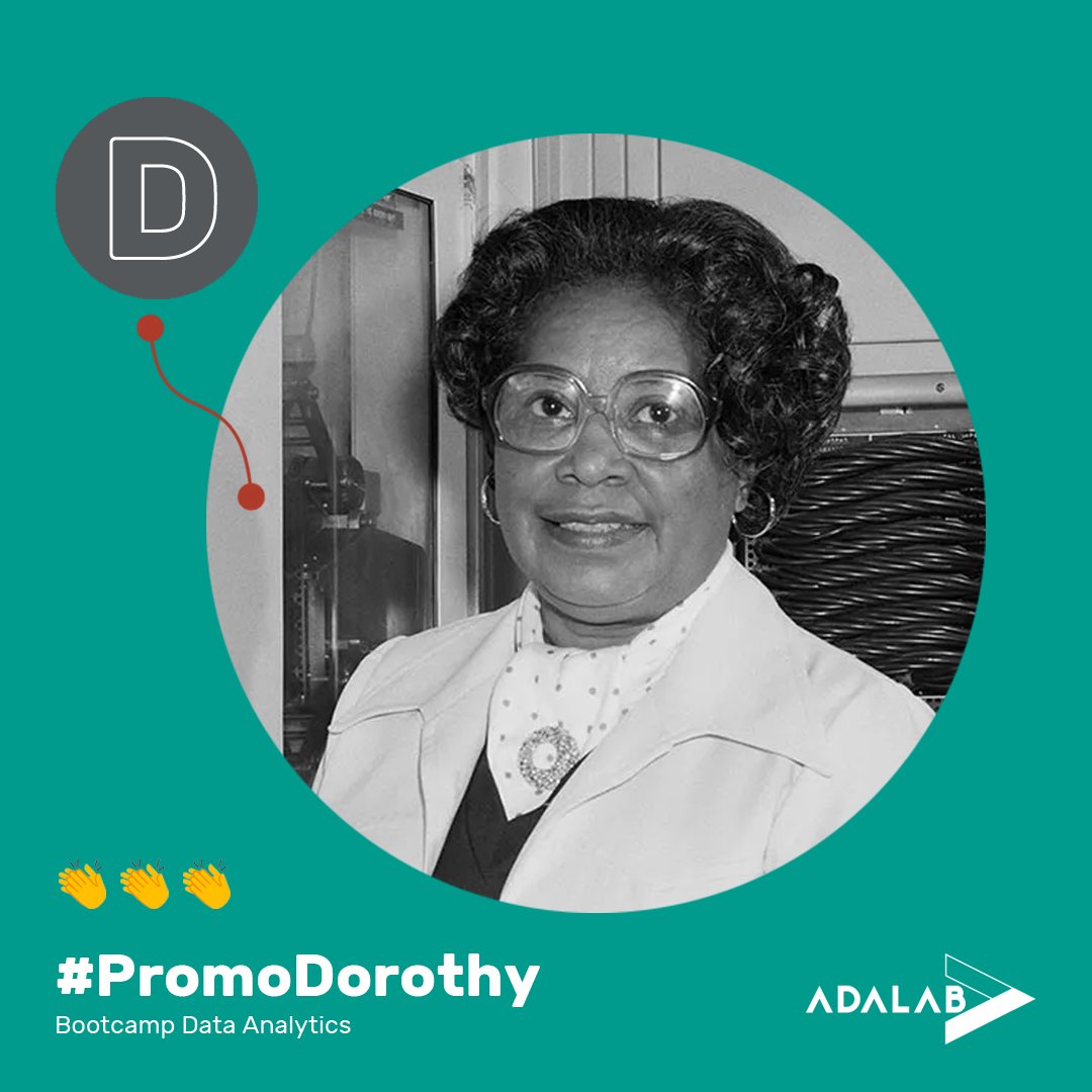 Adalab_Digital's tweet image. 📣 ¡La #PromoD del curso de #DataAnalytics ya tiene nombre! Tras una interesante selección de mujeres con 🅓 referentes en Ciencia, nuestras seguidoras se lanzaron a votar. 💫 La nueva promo de futuras #DataAnalysts será conocida como #PromoDorothy en homenaje a #DorothyVaughan.