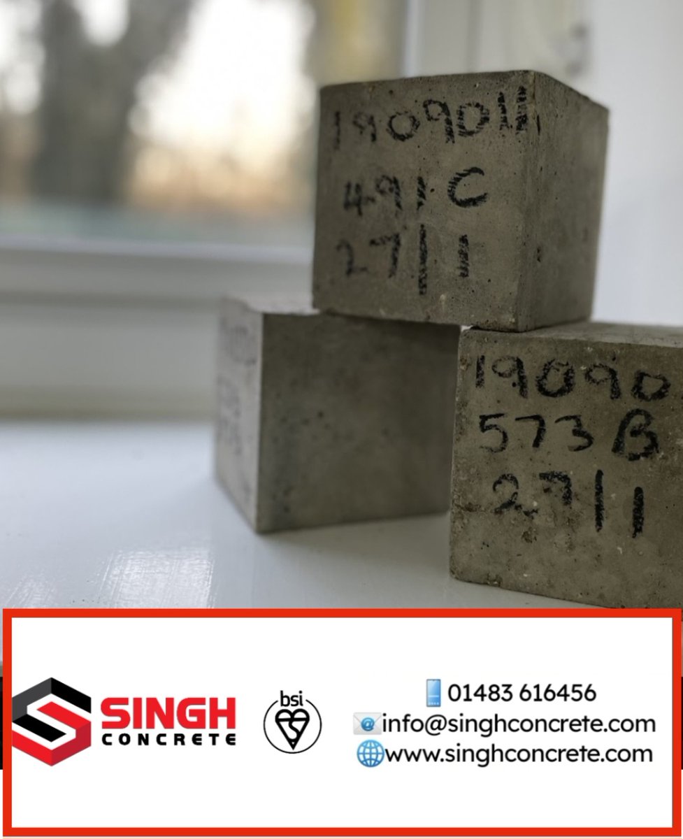 SinghConcrete's tweet image. Concrete cube testing, available on request. 

Call us today on 01483 616456.

#cubetesting #bsiconcrete #bsistandards #bsiuk #concreteandscreed #constructionuk