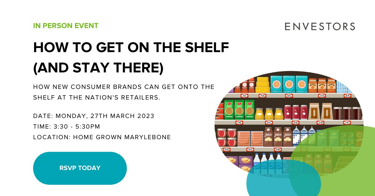 Join us  on Monday 27th March 3:30-5:30pm for an exciting free event at Home Grown Marylebone where we will get expert advice on how new consumer brands can get onto the shelf at the nations leading retailers.

RSVP here: ow.ly/hlXX50N60e0