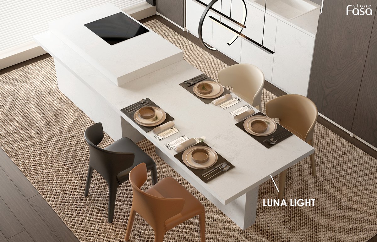 FasaStone's tweet image. #LunaLight
With its subtle veining and smooth texture, this light concrete color quartz stone adds depth and dimension to any surface.
#quartzstone #quartzslab #kitchen #quartzcountertop
fasastone.com