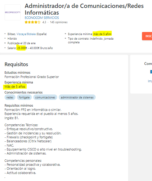 putasconsultor1's tweet photo. #ofertacanallita😼
Tal y como está el nivel de vida en Bilbao, con 25K año con 5 años de experiencia, necesitas casi 2 vidas para pagar una vivienda. ¿Cuándo se devaluó tanto el área de redes?
🧠💡#FaltaTalento
🏃♂️🏃♀️Se lo quitan de las 👐 https://t.co/S447teNstc