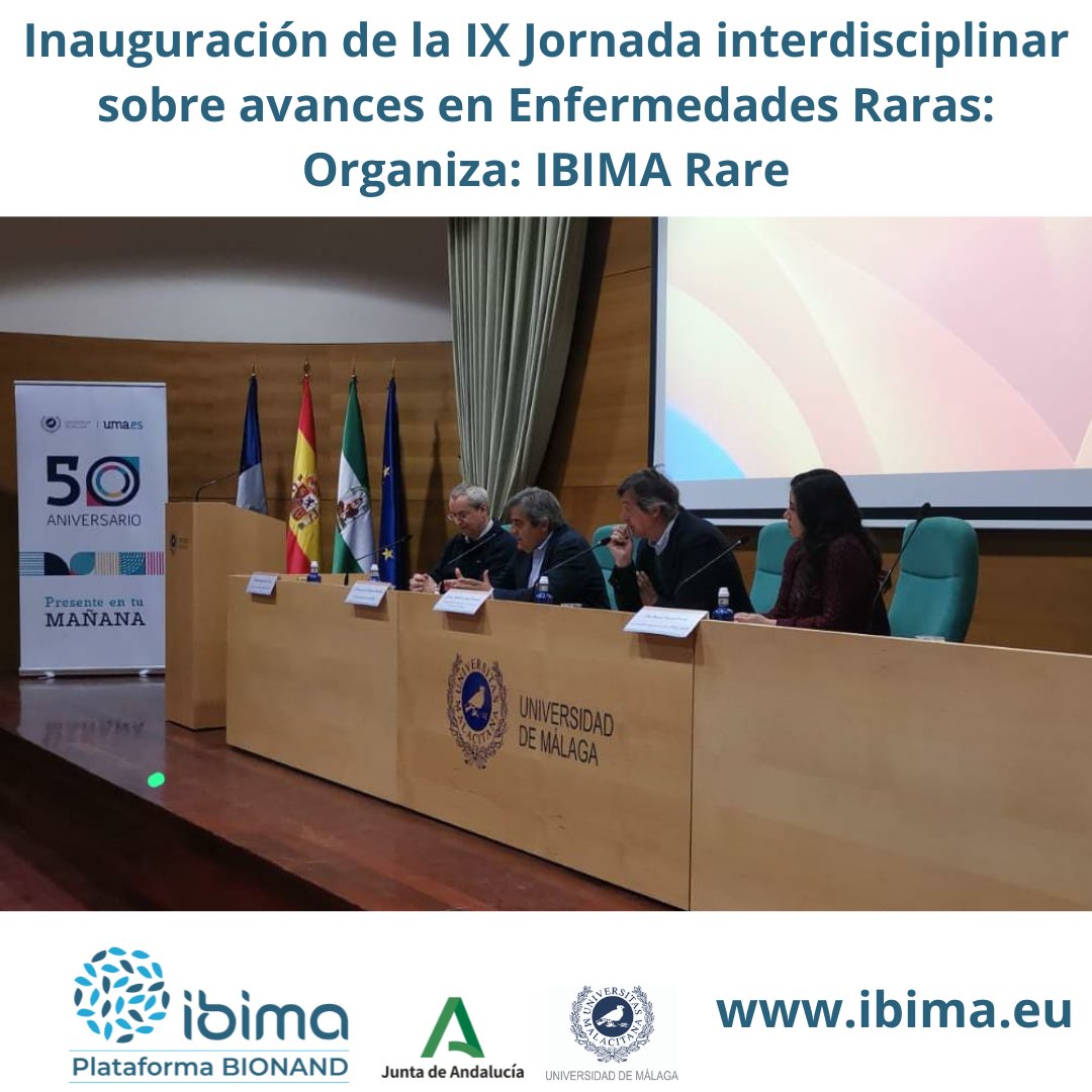 🗣 Nuestro director científico <a href="/DrTinahones/">Francisco Tinahones</a> inaugura la IX Jornada interdisciplinar sobre avances en #EnfermedadesRaras acompañado del vicerrector de investigación de @infouma y los coordinadores de <a href="/IBIMA_Rare/">IBIMA-Rare</a>