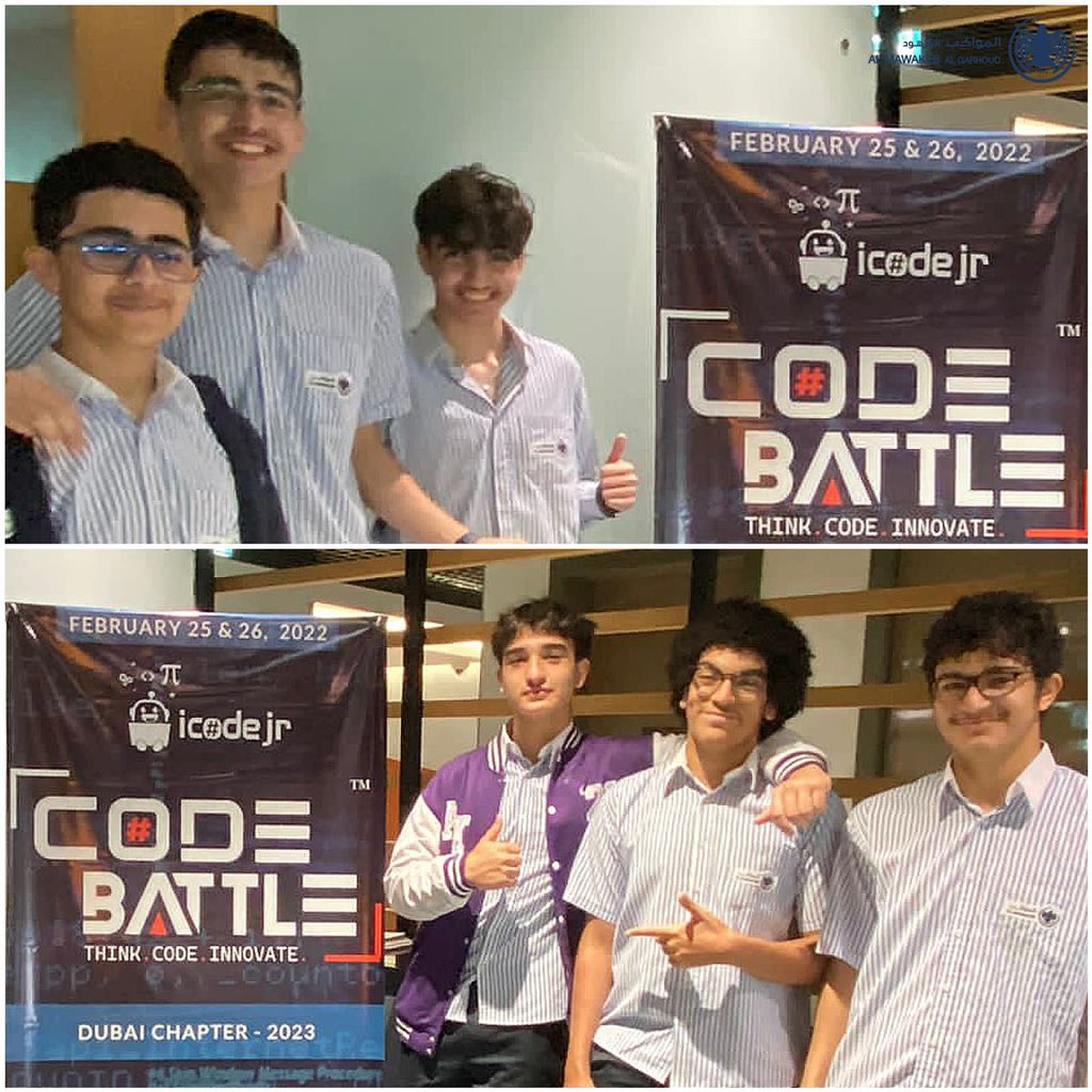 Mawakeb_Garhoud's tweet image. Congratulations to our high school boys for winning first place in a Coding Hackathon competition”Code Battle” in DTEC! Their success is a testament to their talent, passion and innovation. Keep up the amazing work & continue to chase your dreams! #codingchampions #teamwork