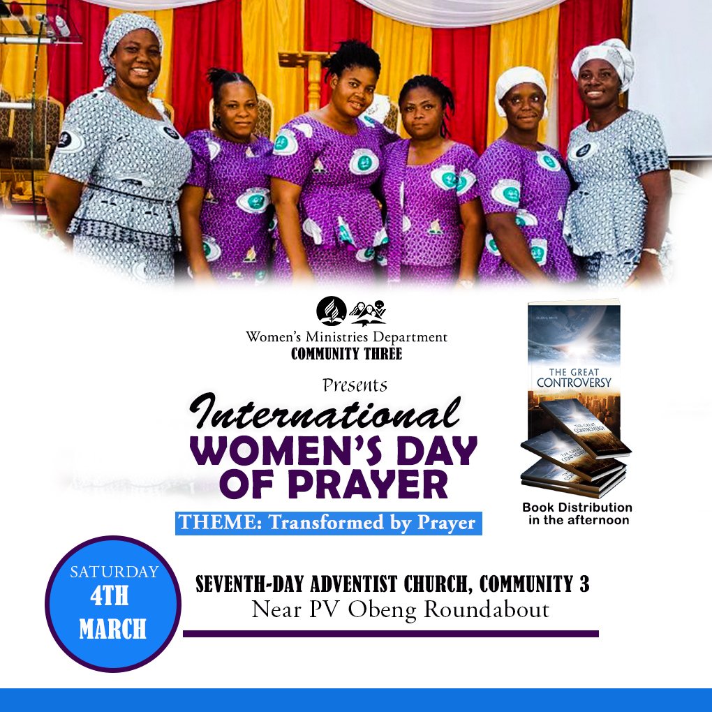 It's tomorrow 

We invite you to join us for evangelism right after divine service 

#c3sda 
#womensdayofprayer 
#sabbathworship 
#IWillGo