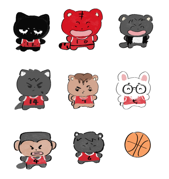 basketball white background glasses no humans simple background sportswear cat  illustration images