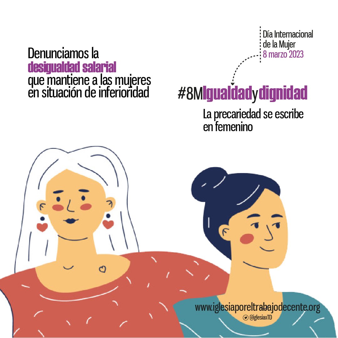 IglesiaxTD's tweet photo. Manifiesto de la iniciativa Iglesia por el Trabajo Decente para el #8M2023

Igualdad y dignidad. 
La precariedad laboral se escribe en femenino

📄DOC | https://t.co/QRPUBRaQpg

#8MIgualdadyDignidad https://t.co/AFaSdHQ49S