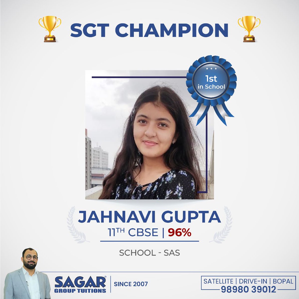 sagarjanisgt's tweet image. We are thrilled to see our SGT Champions perform so well in their exams. Congratulations Jahanvi Gupta on such excellent results.Keep up the trend of excellence with Sagar Group Tuitions, where we celebrate every milestone #SGTChampion #CBSETopper #SAS #SuccessJourney #SchoolTopp