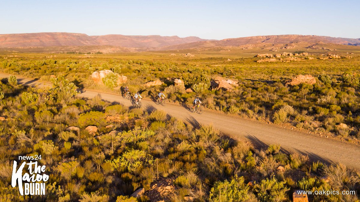 karooburn's tweet photo. From waterpoint 4, as the hot African sun started to set, it was time to climb the Katpakkies pass. 

With 170km completed, the riders had to dig deep as physical and emotional challenges took over. 
#KarooBurn https://t.co/CLgZujW9be