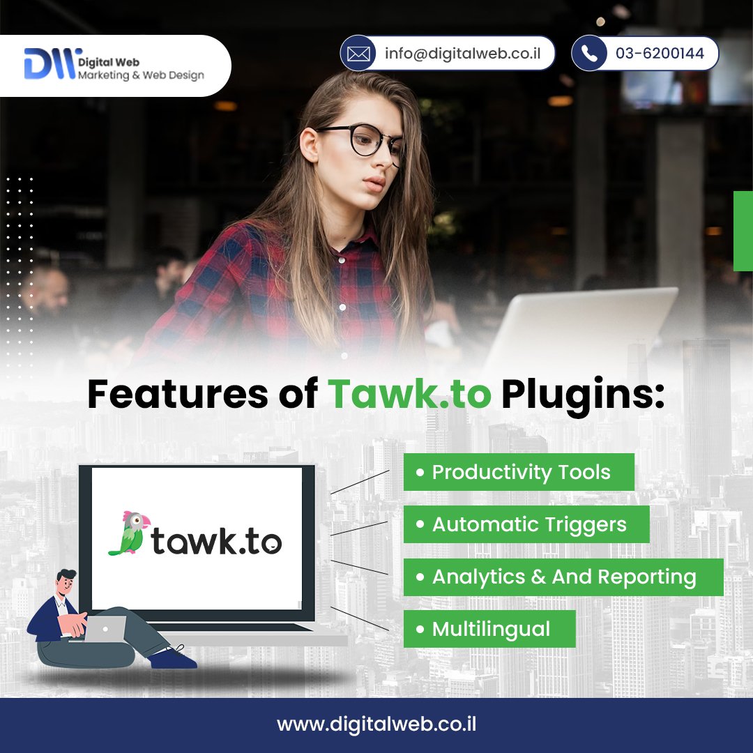 DigitalWeb13's tweet image. tawk.to is the most popular live chat service on the internet. It achieves this with a unique approach — it gives you every single live chat feature for free!
For details about this connect with our WordPress experts at 03-6200144
website: digitalweb.co.il