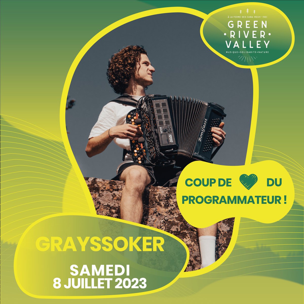 Grayssoker est le coup de 💚 de notre programmateur pour le #GRV2023 ! Il clôturera le festival samedi 8 juillet 🪗 

<a href="/tslesfestivals/">Tous les Festivals</a> <a href="/infoconcert/">Infoconcert</a> <a href="/ElectroNewsEN/">Electro News</a> 
<a href="/Reggaefr/">Reggae.fr</a> <a href="/tendanceouest50/">Tendance Ouest 50</a> <a href="/OuestFrance50/">Ouest-France 50</a> <a href="/lamanchelibre/">La Manche Libre</a> <a href="/unidiversmag/">Unidivers Mag</a>