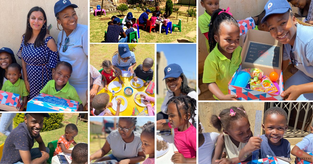 Ekukhanyeni's tweet photo. Our kids from Tubelisha and Qalabusha skipped with delight when the team from Provantage  joined us for our first corporate Hands-On Day of 2023! Your visits uplift the hearts and minds of our little ones and make an enormous impact on their social and cognitive development. #ECD https://t.co/UndjaWBJQb